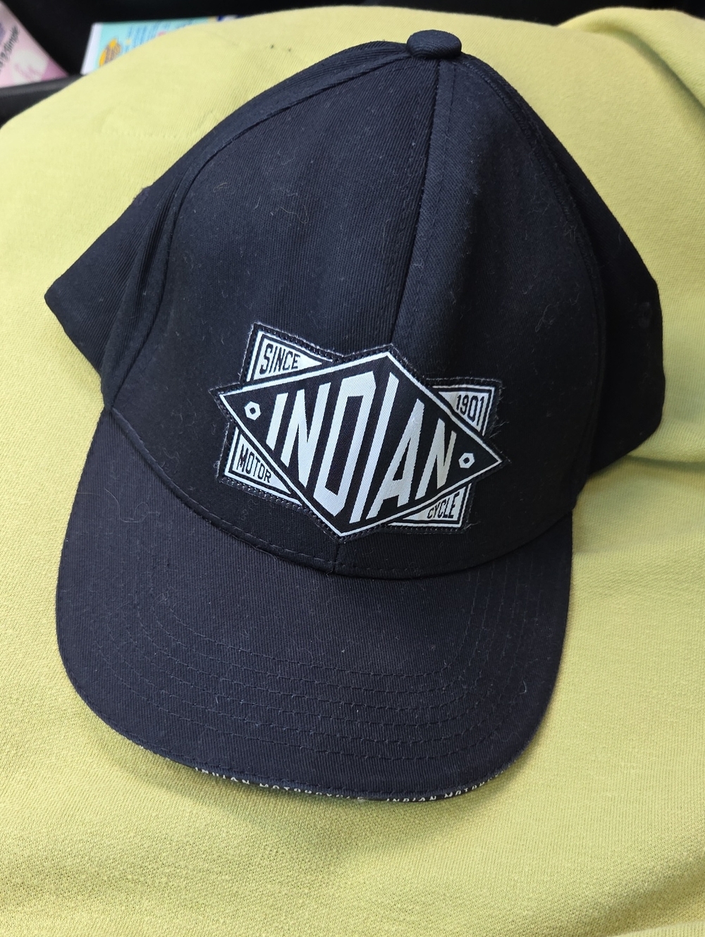 Indian Motorcycle Black Logo Baseball Cap